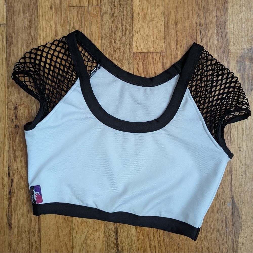 Bad Kitty Mesh Fishnet Sleeve Pole Fit Top